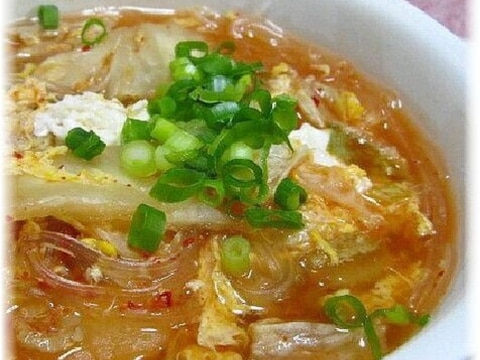 身体の芯からポッカポカ!はるさめキムチスープ